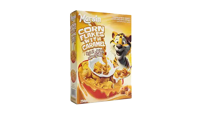 sdsl.webp Marsin Corn Flakes with Caramel – Sweet & Crunchy Breakfast (250g) - Image 1